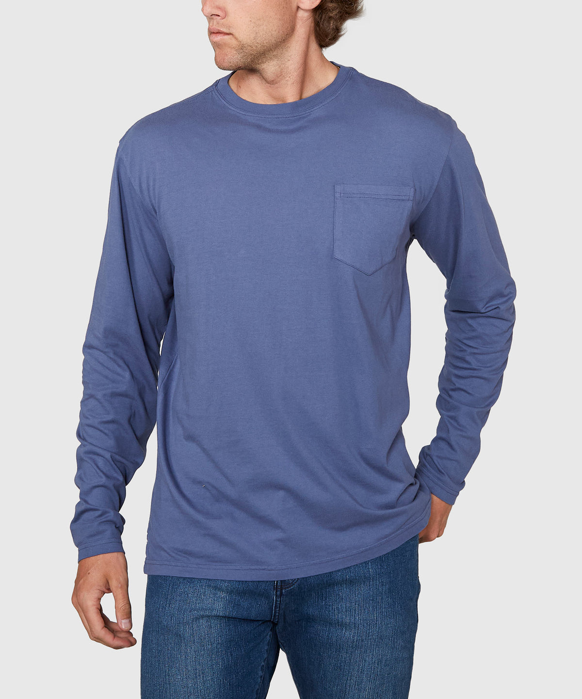 Westport Lifestyle Long Sleeve Ocean Washed Crew Neck T-Shirt, Men's Big & Tall