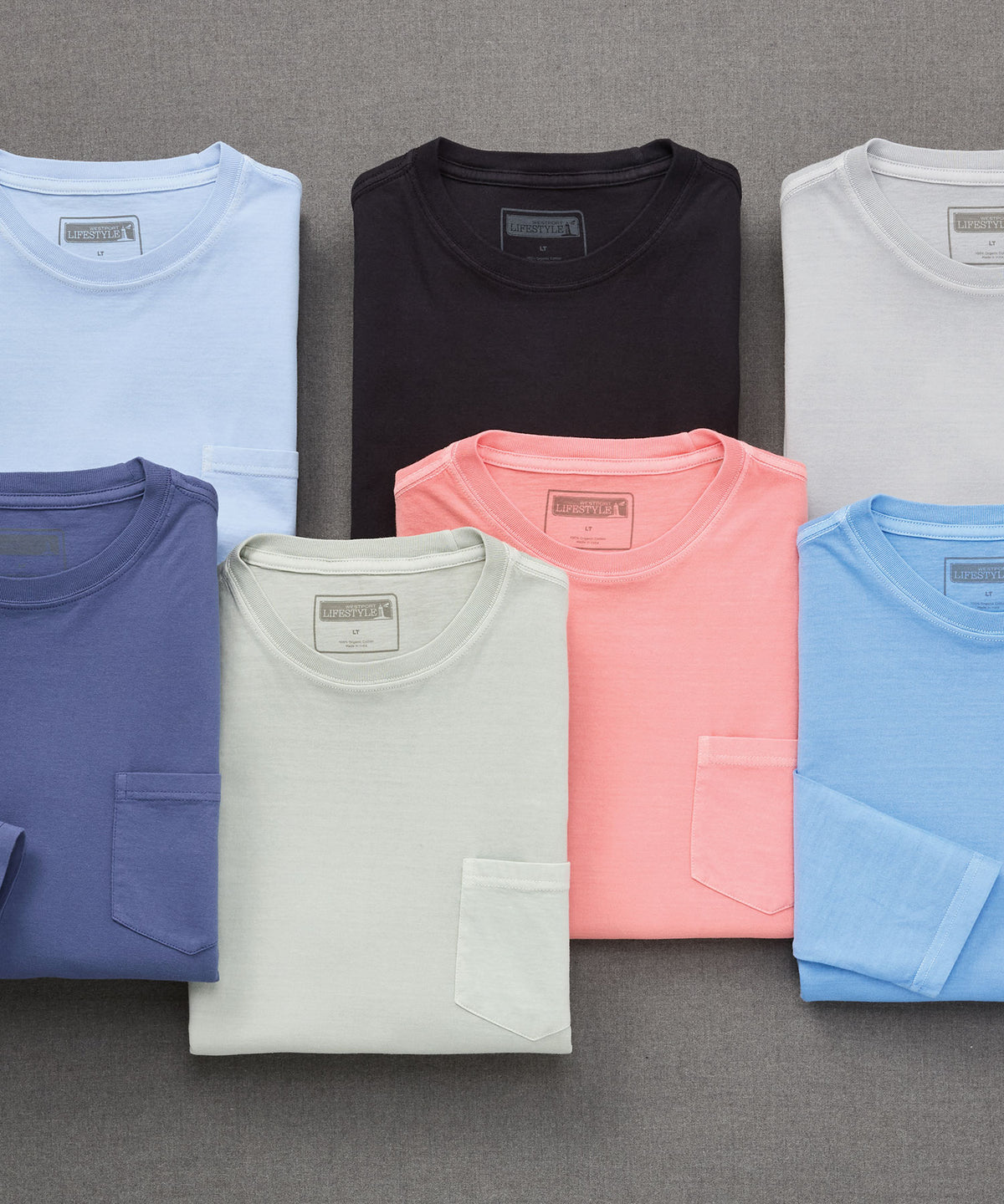 Westport Lifestyle Long Sleeve Ocean Washed Crew Neck T-Shirt, Men's Big & Tall