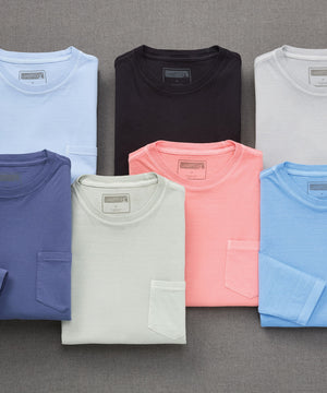 Westport Lifestyle Long Sleeve Ocean Washed Crew Neck T-Shirt