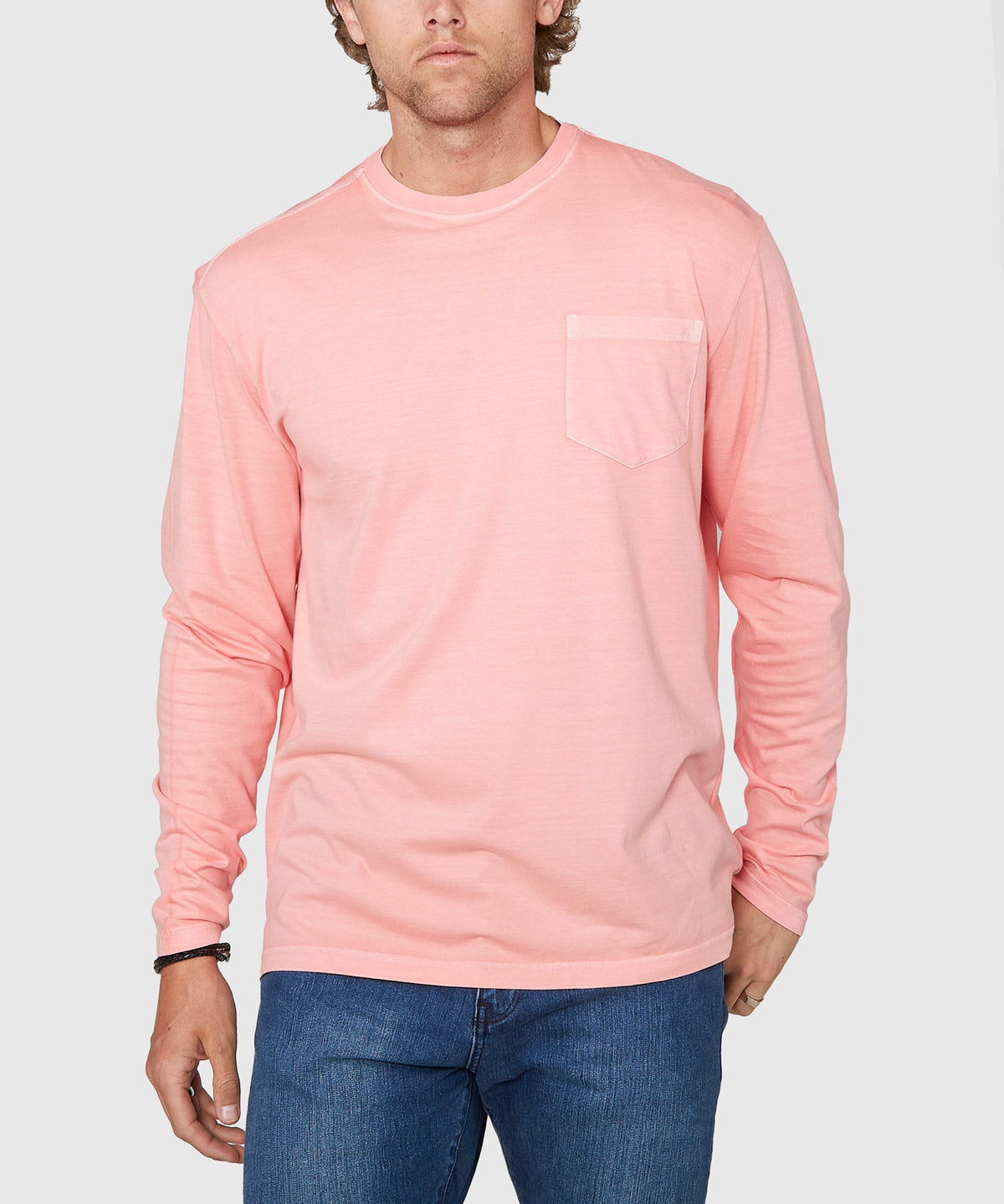 Westport Lifestyle Long Sleeve Ocean Washed Crew Neck T-Shirt, Men's Big & Tall