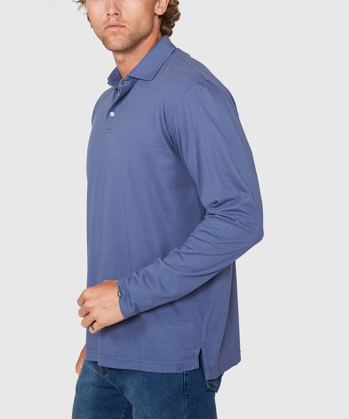 Westport Lifestyle Long Sleeve Ocean Washed Polo, Men's Big & Tall