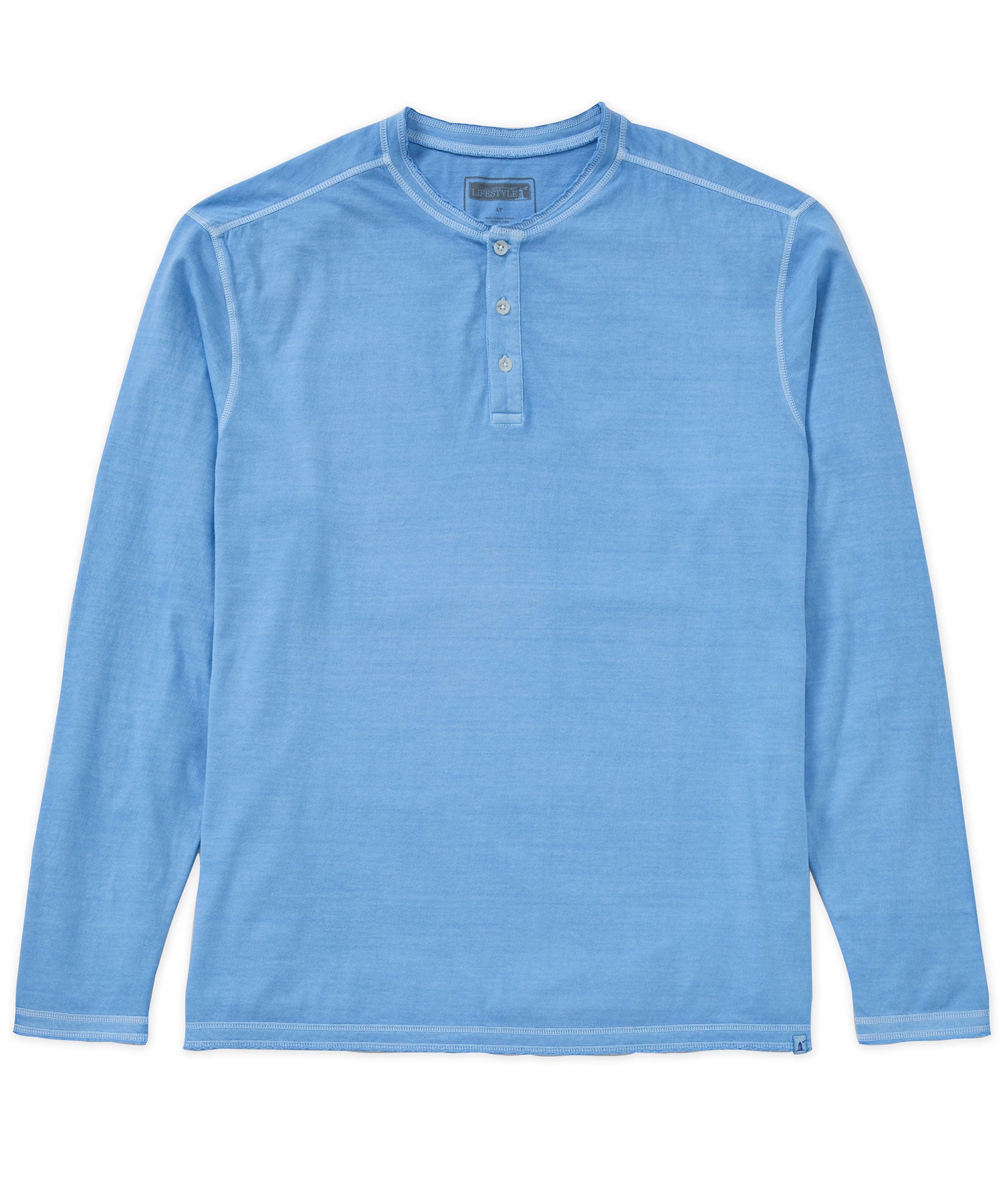 Westport Lifestyle Long Sleeve Ocean Washed Henley, Men's Big & Tall