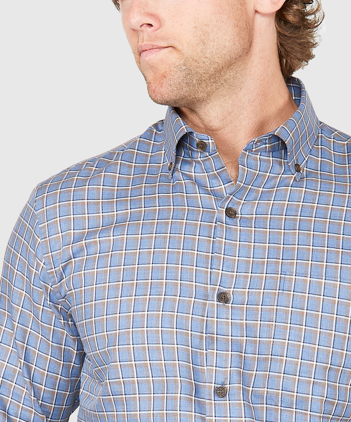 Westport Lifestyle Long Sleeve Button Down Collar Plaid Sport Shirt, Men's Big & Tall