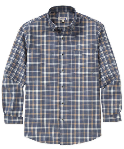 Westport Lifestyle Long Sleeve Button Down Collar Plaid Sport Shirt, Men's Big & Tall