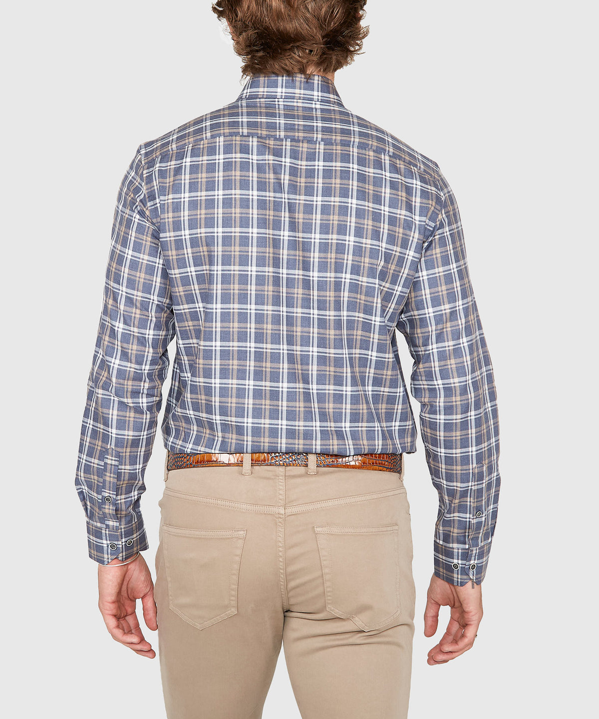 Westport Lifestyle Long Sleeve Button Down Collar Plaid Sport Shirt, Men's Big & Tall