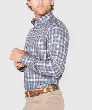 Westport Lifestyle Long Sleeve Button Down Collar Plaid Sport Shirt