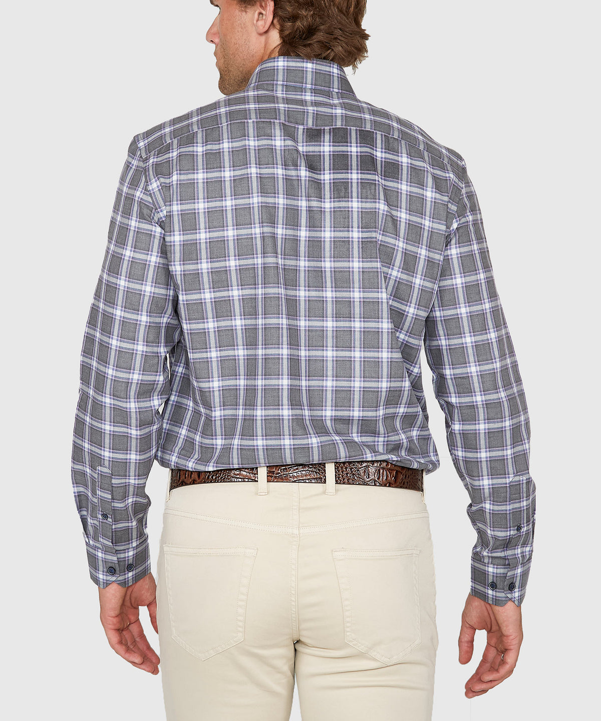Westport Lifestyle Long Sleeve Button Down Collar Plaid Sport Shirt, Men's Big & Tall
