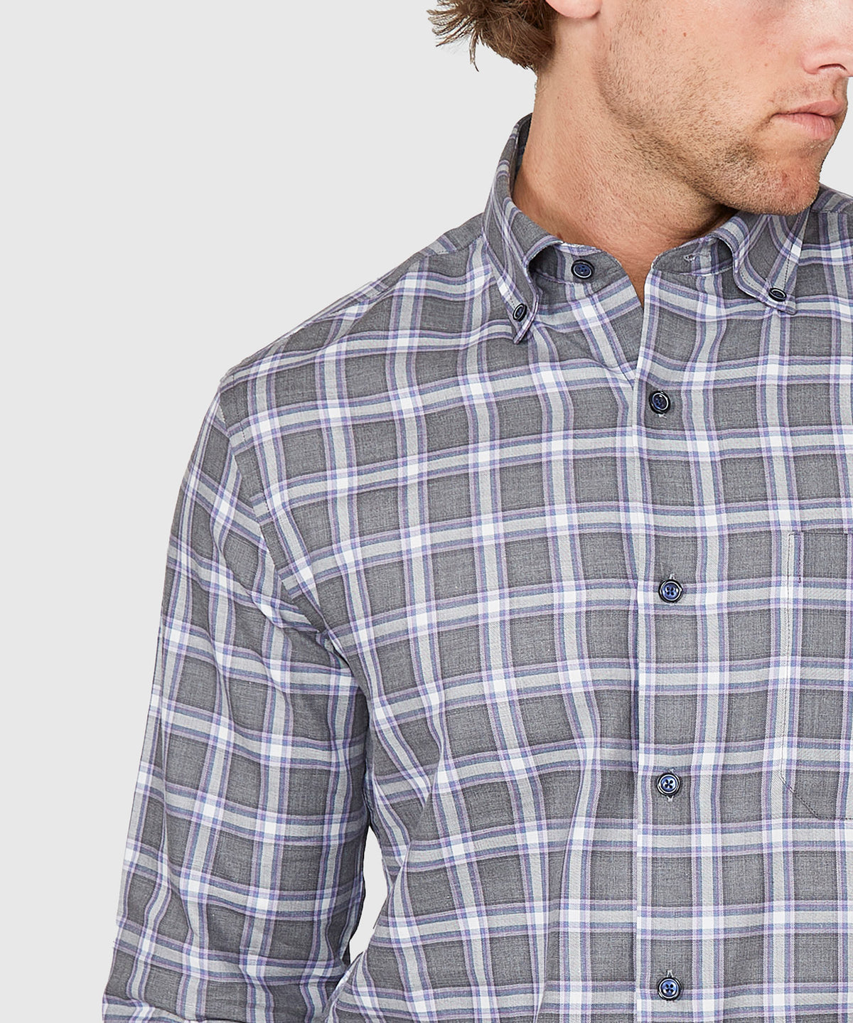 Westport Lifestyle Long Sleeve Button Down Collar Plaid Sport Shirt, Men's Big & Tall