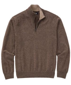 Westport Black Long Sleeve Heritage Cashmere Quarter Zip Pullover