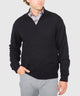 Westport Black Long Sleeve Heritage Cashmere Quarter Zip Pullover