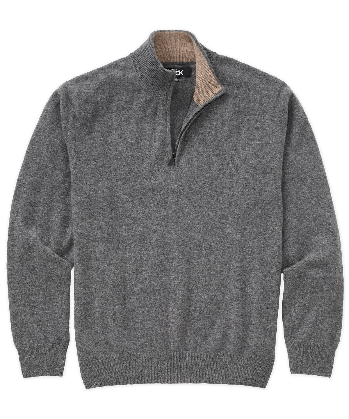 Westport Black Long Sleeve Heritage Cashmere Quarter Zip Pullover, Men's Big & Tall