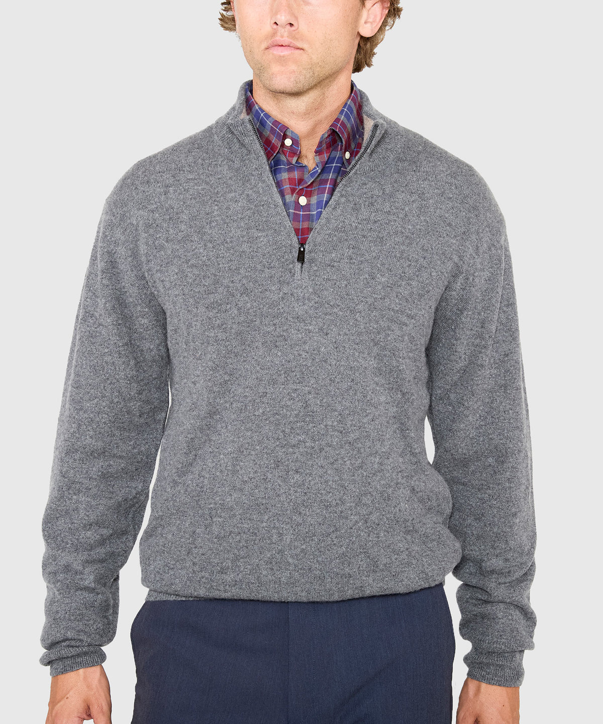 Westport Black Long Sleeve Heritage Cashmere Quarter Zip Pullover, Men's Big & Tall