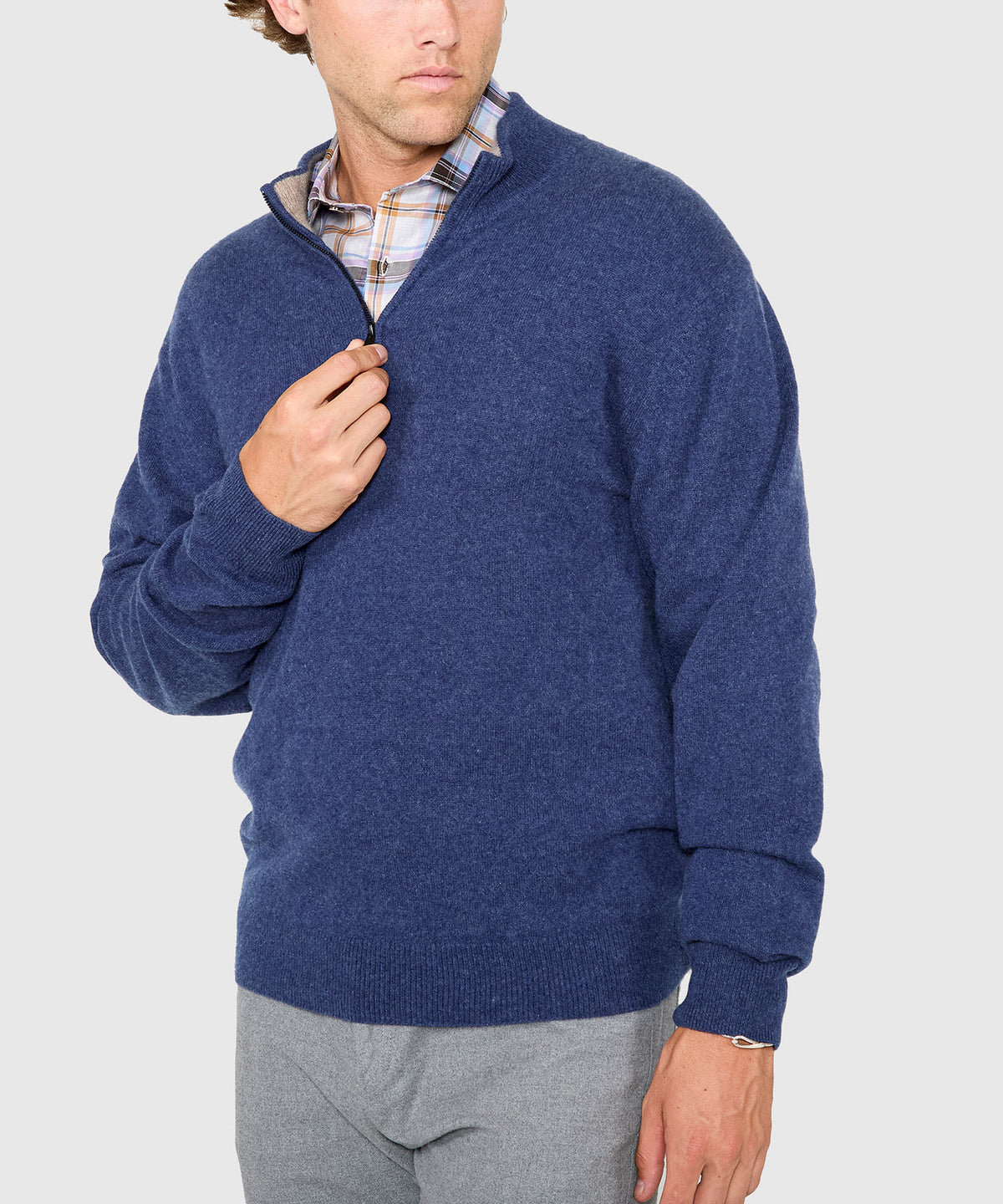 Westport Black Long Sleeve Heritage Cashmere Quarter Zip Pullover, Men's Big & Tall