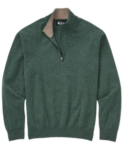 Westport Black Long Sleeve Heritage Cashmere Quarter Zip Pullover, Men's Big & Tall