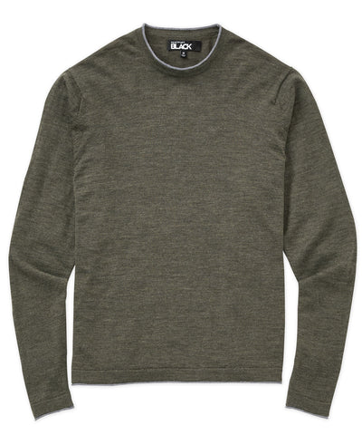 Westport Black Long Sleeve Westbrook Tipped Crew Pullover, Men's Big & Tall