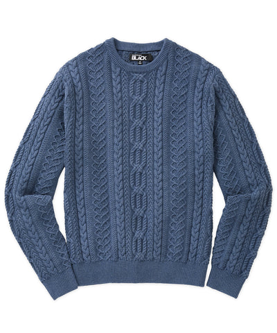 Westport Black Connery Cable Crew Neck Sweater, Men's Big & Tall