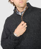 Westport Black Benson Donegal Button Mock Sweater