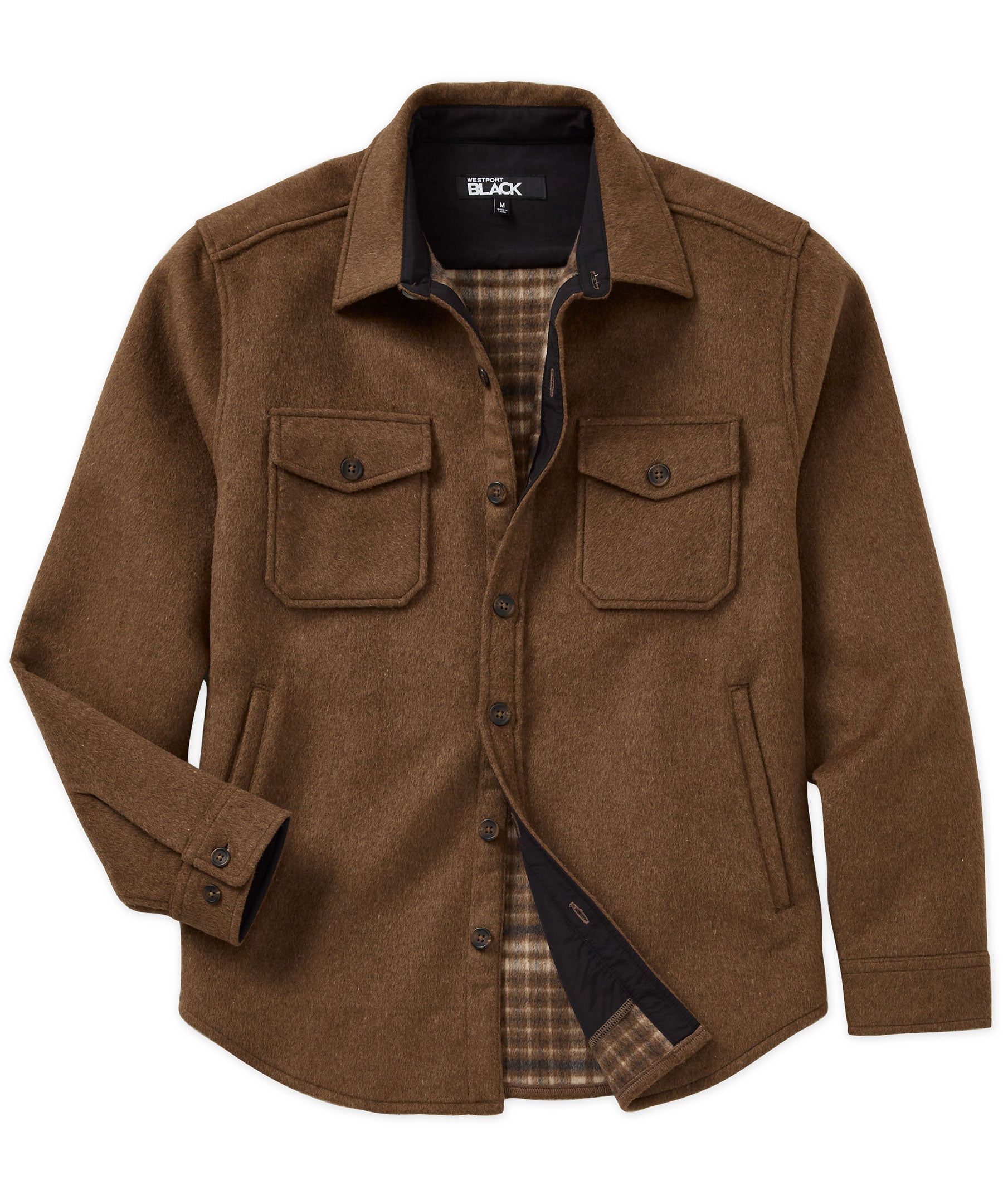 Westport Black Ridgeview Wool Blend Plaid Shirt Jacket