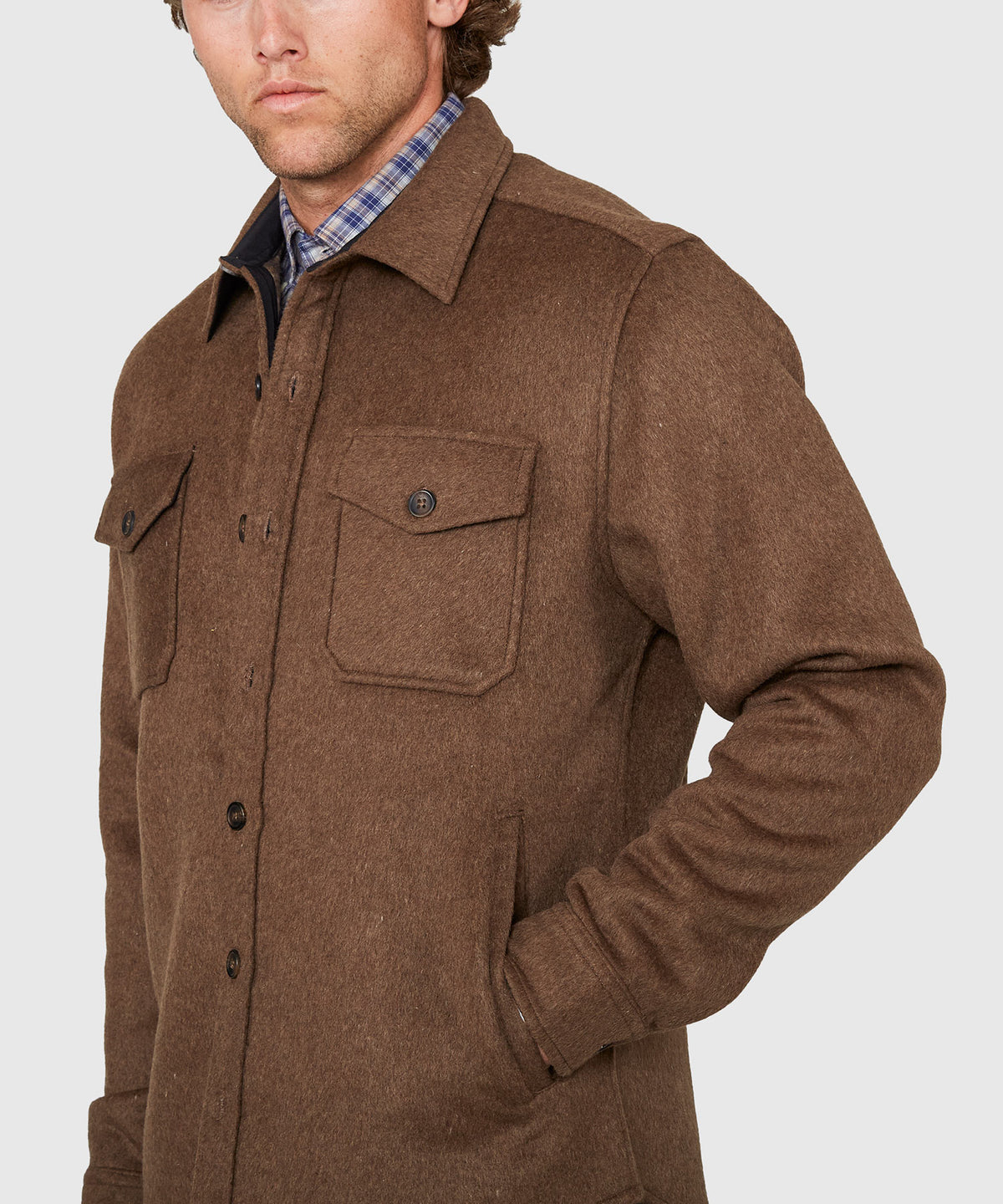 Westport Black Ridgeview Wool Blend Plaid Shirt Jacket, Men's Big & Tall