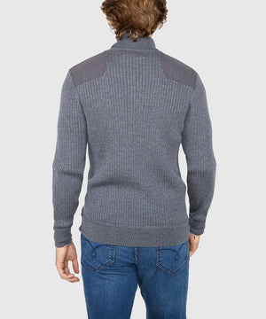 Westport Black Ribbed Military Turtleneck Pullover