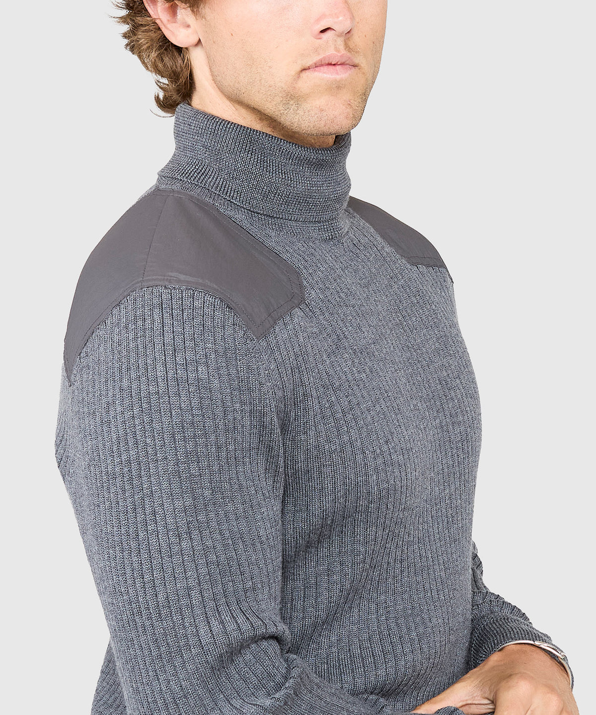 Westport Black Ribbed Military Turtleneck Pullover, Men's Big & Tall