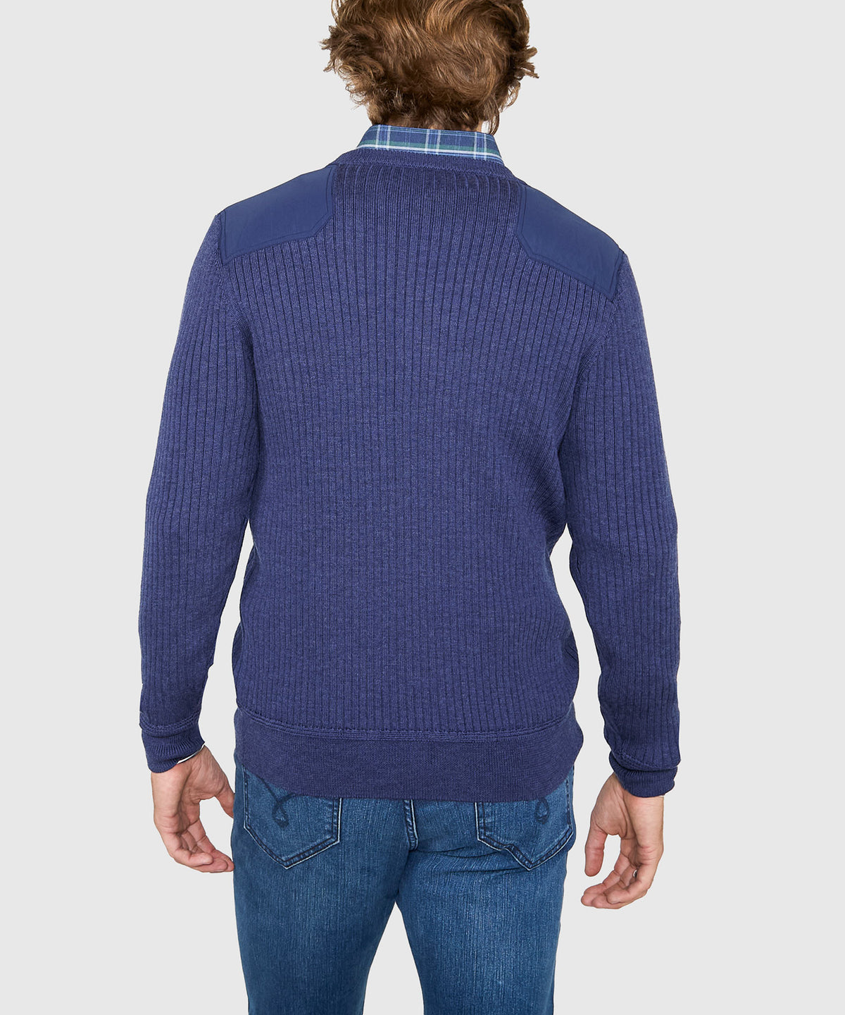 Westport Black Ribbed Military Crew Neck Pullover, Men's Big & Tall