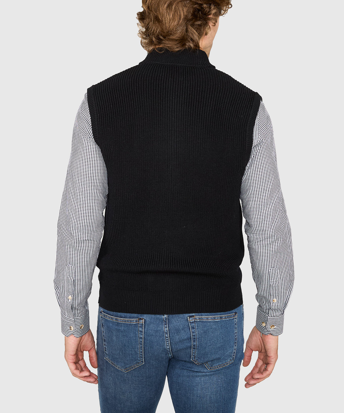 Westport Black Mystic Merino Wool Full Zip Vest, Men's Big & Tall