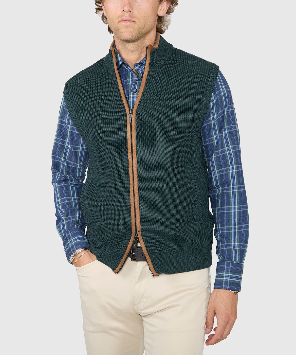 Westport Black Mystic Merino Wool Full Zip Vest, Men's Big & Tall