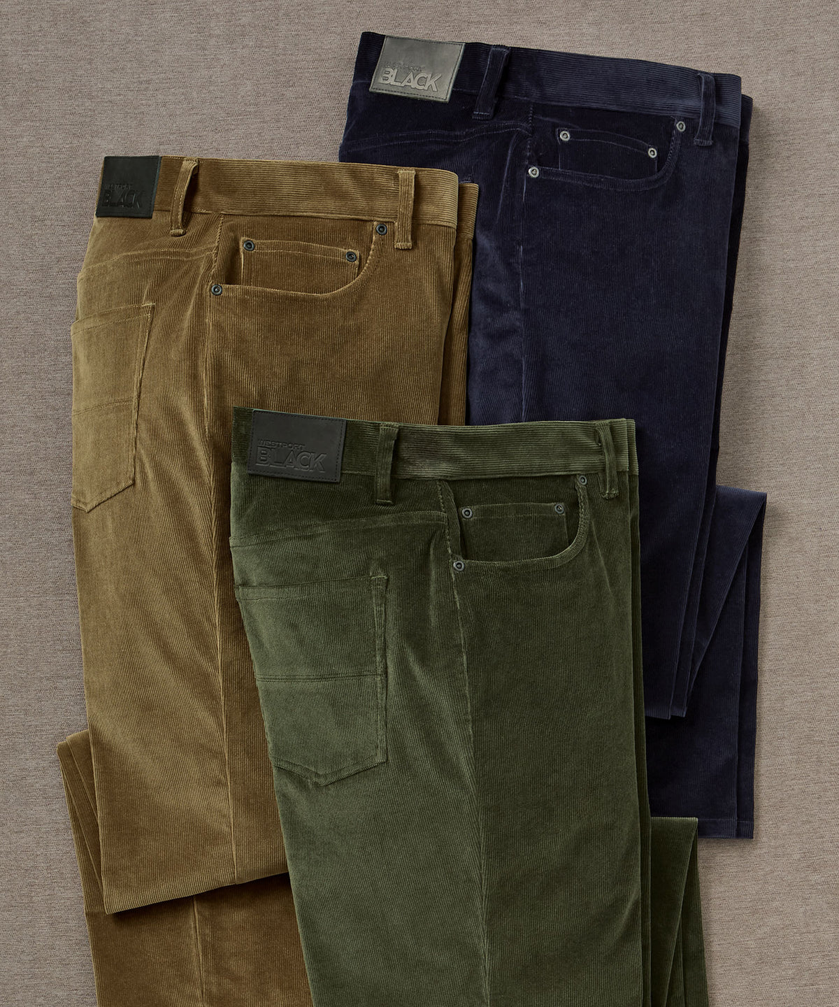 Westport Black Briarwood Stretch 5-Pocket Corduroy Pant, Men's Big & Tall