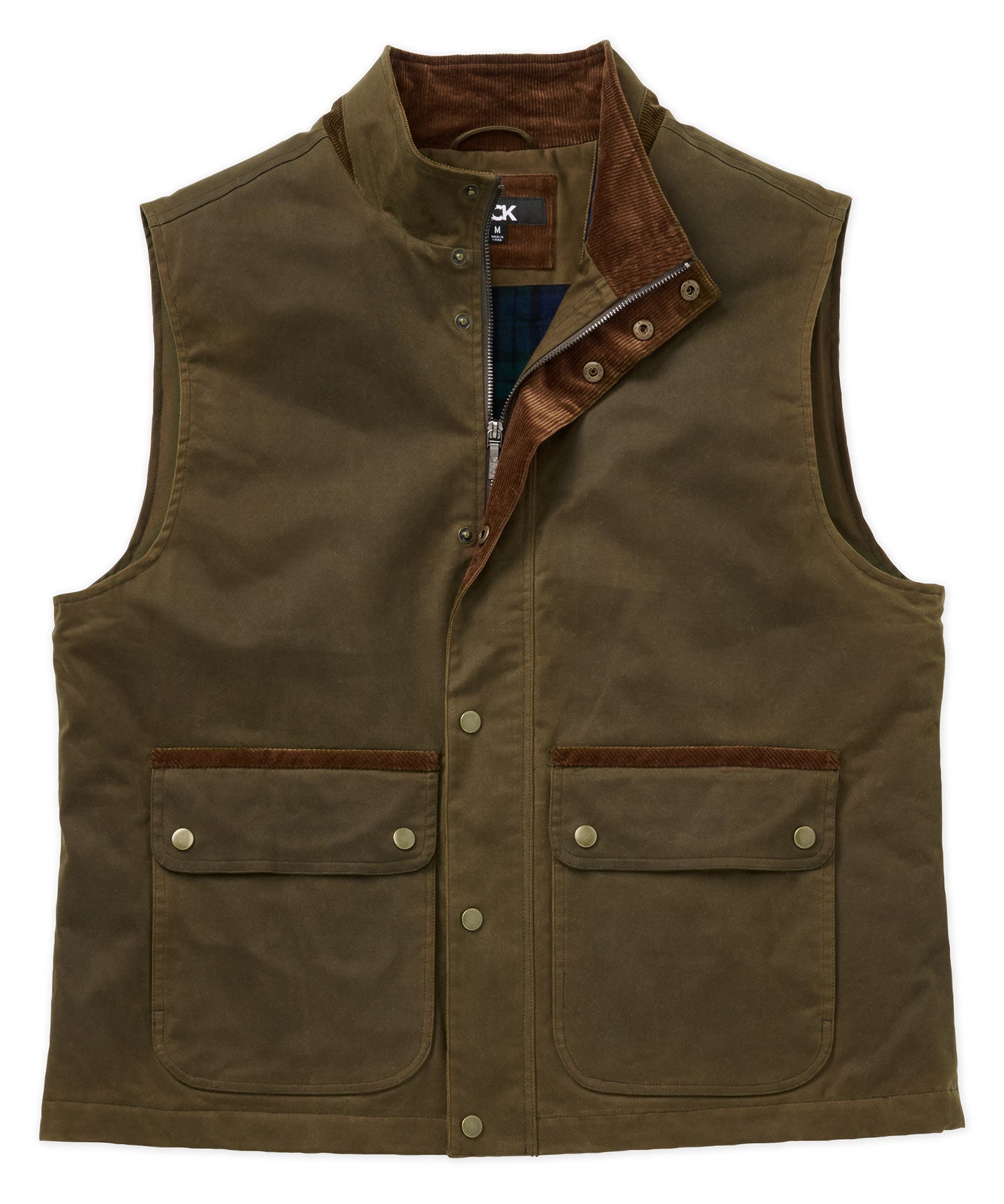 Westport Black Hudson Waxed Cotton Vest, Men's Big & Tall