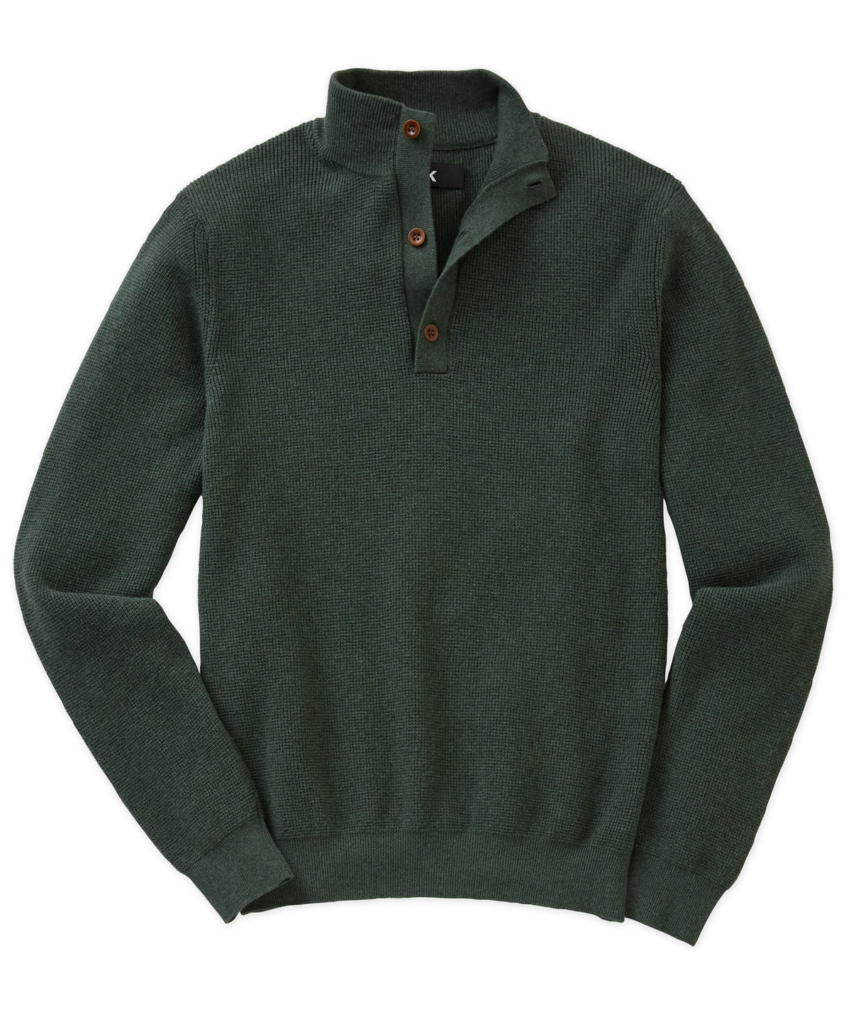 Westport Black Legacy Cotton Cashmere Button Mock Sweater, Men's Big & Tall