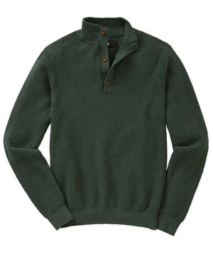 Westport Black Legacy Cotton Cashmere Button Mock Sweater