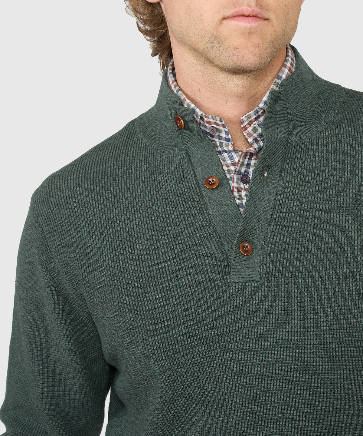 Westport Black Legacy Cotton Cashmere Button Mock Sweater, Men's Big & Tall