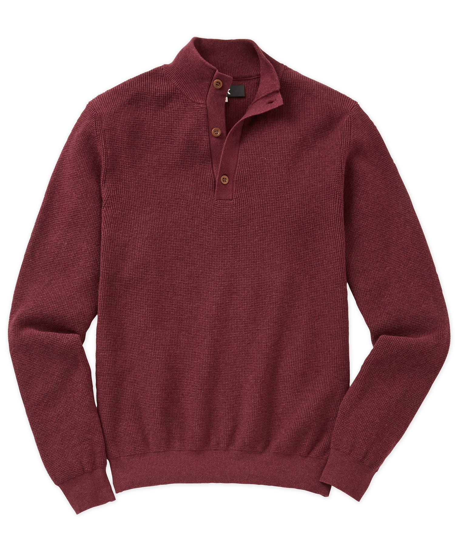 Westport Black Legacy Cotton Cashmere Button Mock Sweater, Men's Big & Tall