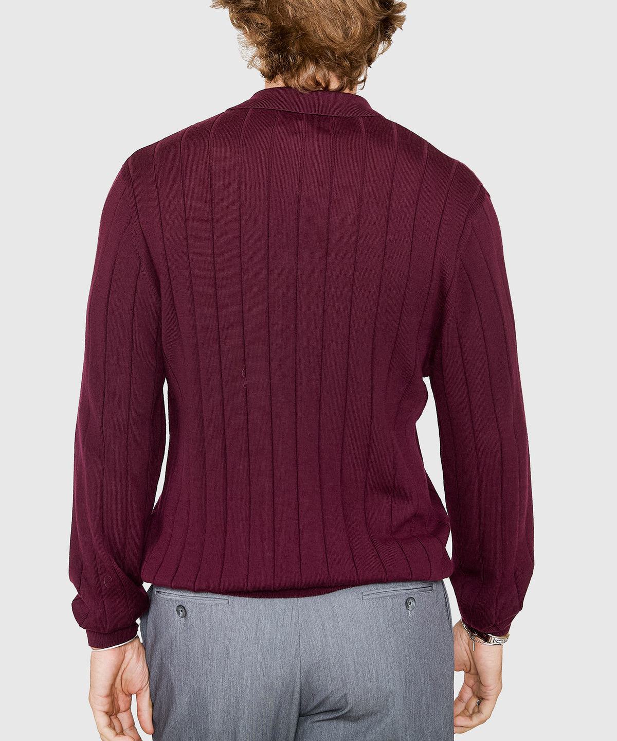 Westport Black Long Sleeve Palermo Merino Johnny Collar Polo, Men's Big & Tall