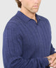 Westport Black Long Sleeve Palermo Merino Johnny Collar Polo