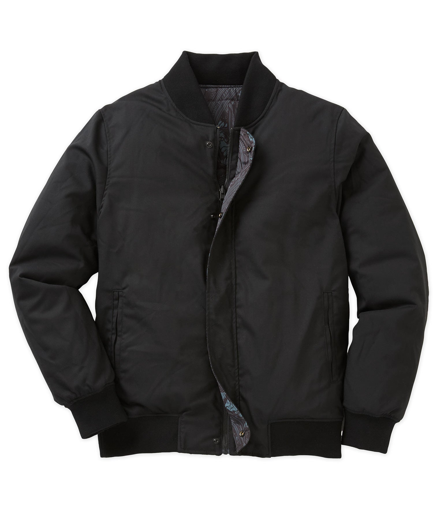 Westport Black Switch Reversible Wool Blouson Jacket, Men's Big & Tall