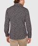 Westport Black Long Sleeve Hidden Button Down Collar Hex Print Knit Sport Shirt