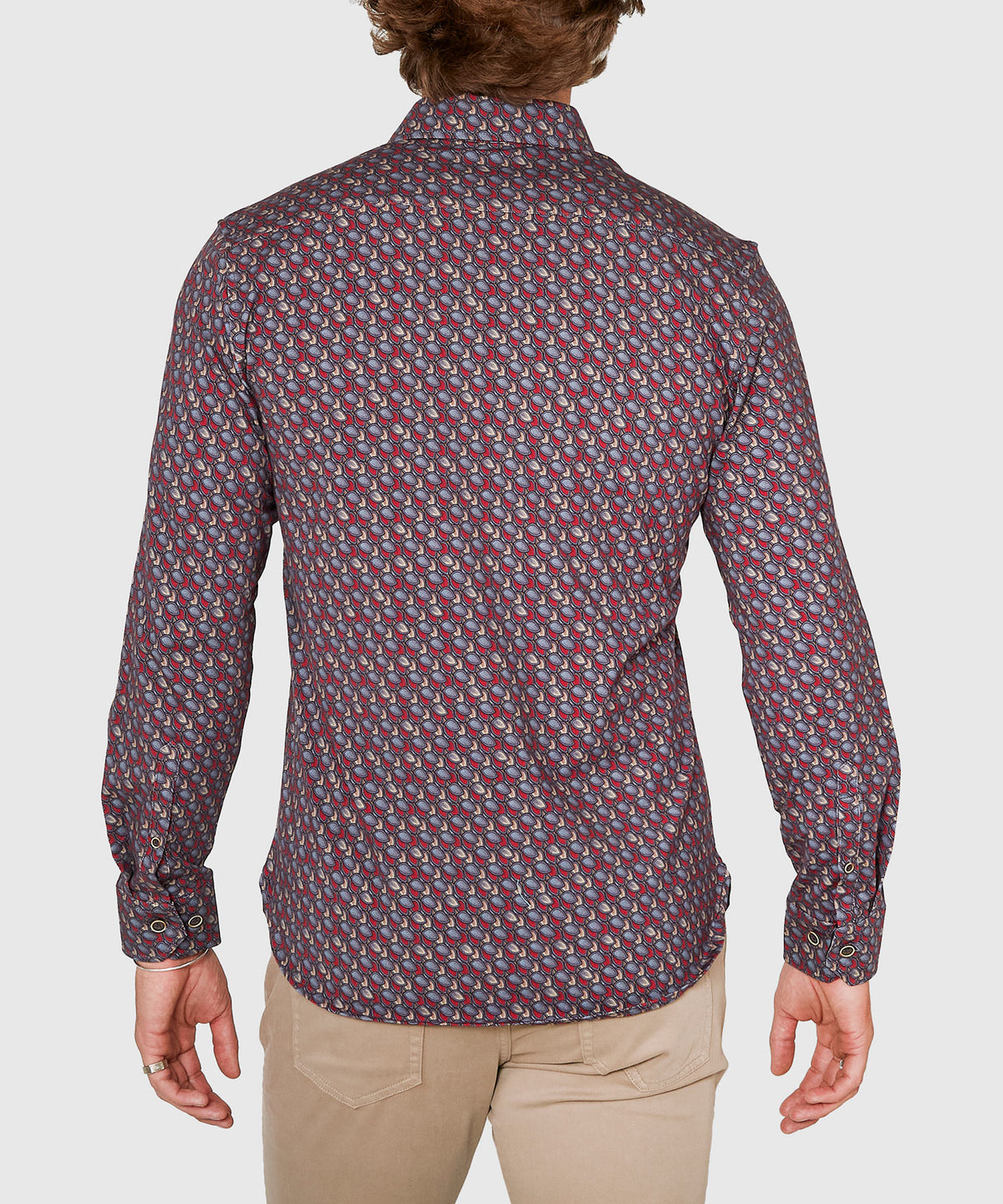 Westport Black Long Sleeve Hidden Button Down Collar Petal Print Knit Sport Shirt, Men's Big & Tall