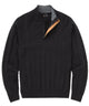 Westport Black Long Sleeve Monaco Cable Knit Button Mock Pullover Sweater