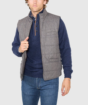 Westport Black Wool Blend Herringbone Commuter Vest