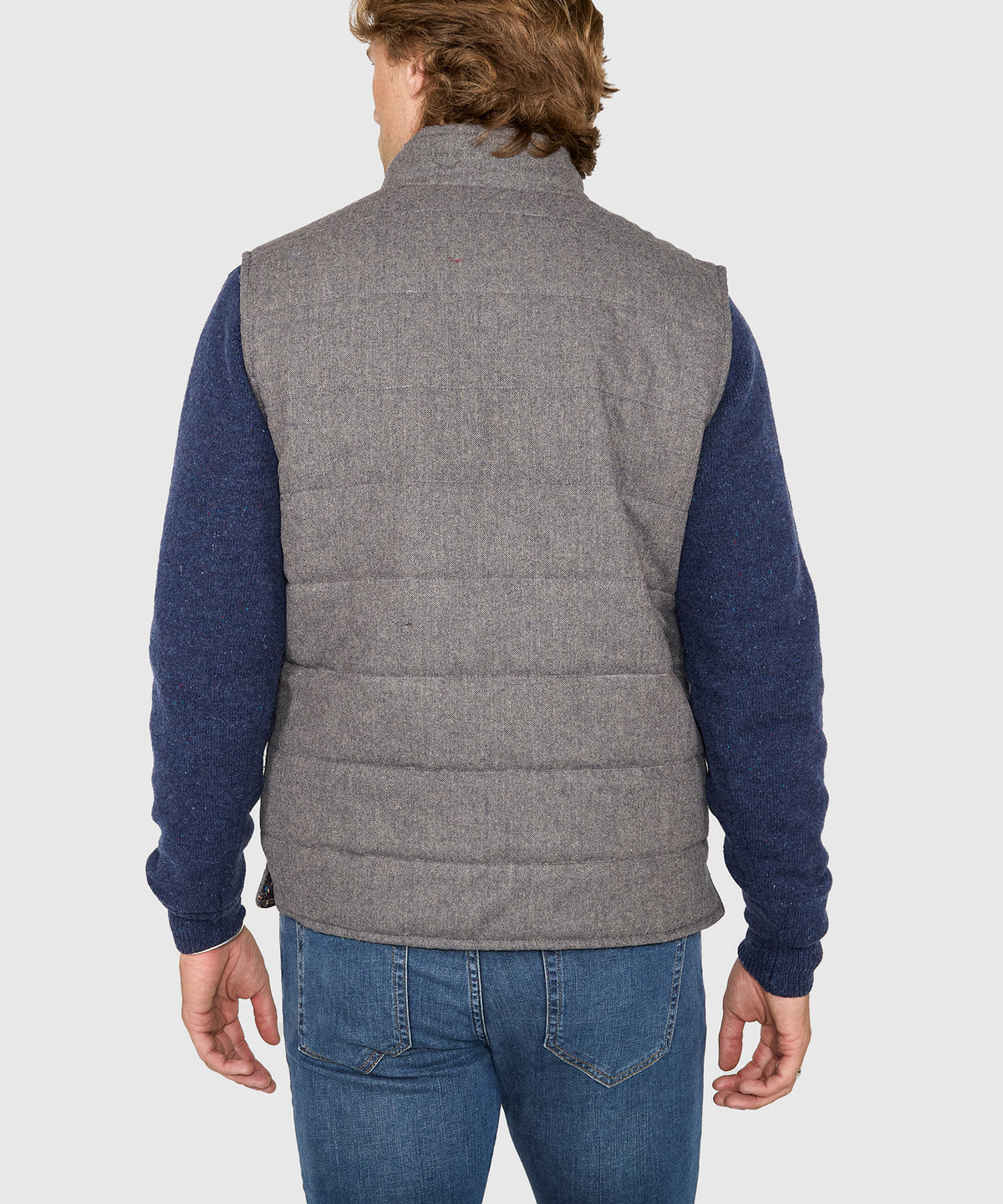 Westport Black Wool Blend Herringbone Commuter Vest, Men's Big & Tall