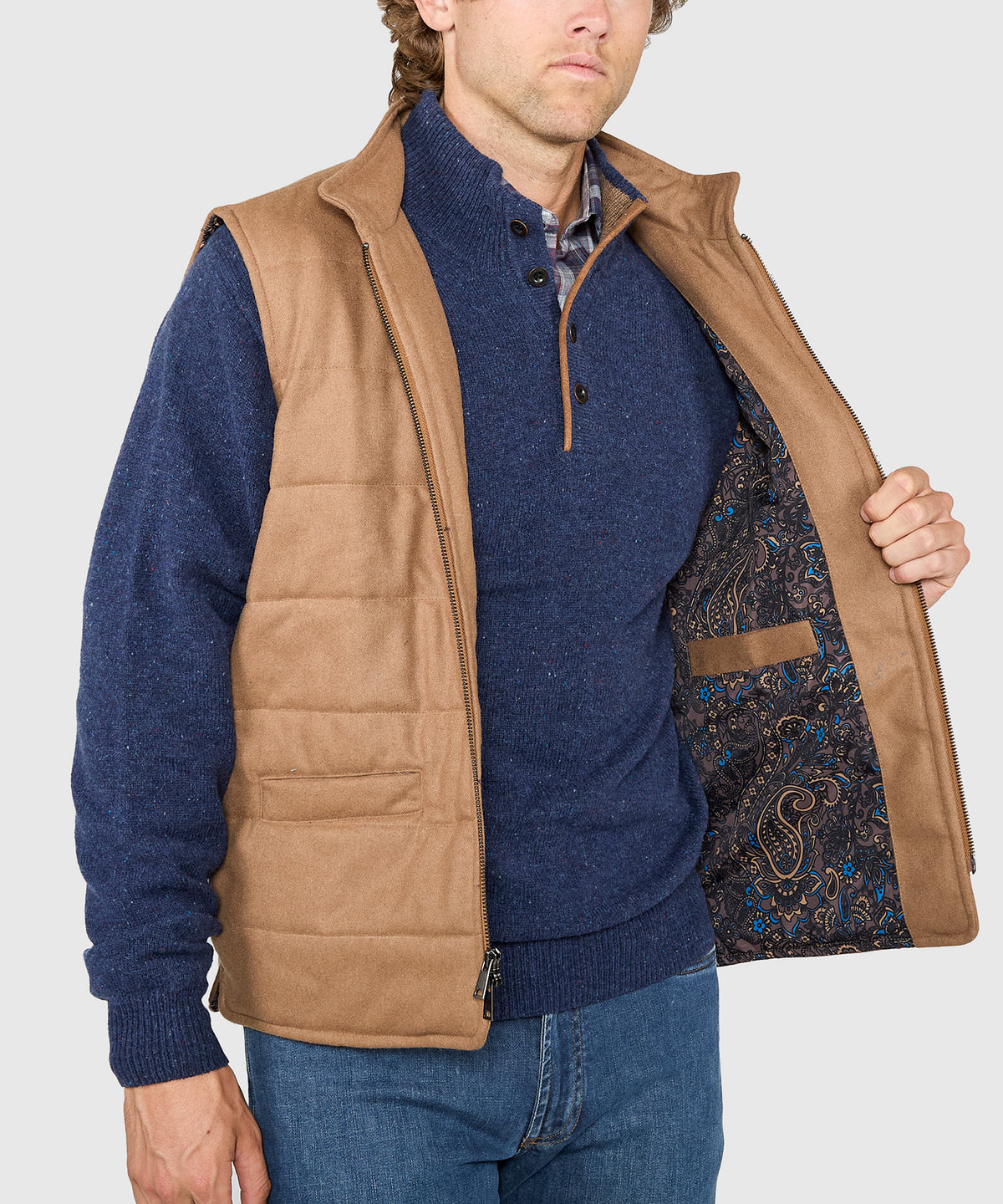 Westport Black Wool Blend Commuter Vest, Men's Big & Tall