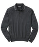 Westport Black Long Sleeve Retro Tipped Merino Polo