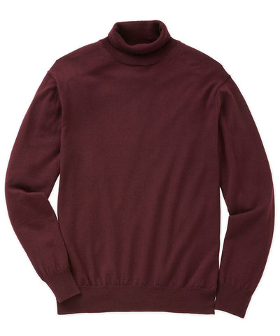 Westport Black Hudson Peak Merino Wool Turtleneck Sweater, Men's Big & Tall