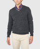 Westport Black Carmichael Cashmere Blend Mouline V-Neck Sweater