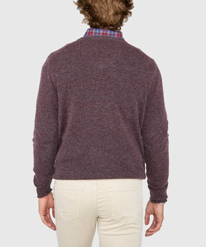Westport Black Carmichael Cashmere Blend Mouline V-Neck Sweater