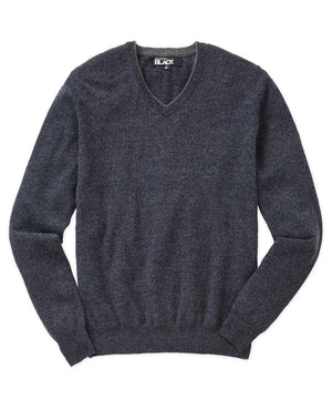 Westport Black Carmichael Cashmere Blend Mouline V-Neck Sweater