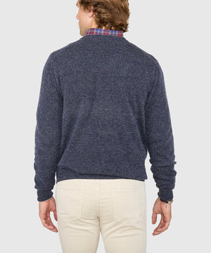 Westport Black Carmichael Cashmere Blend Mouline V-Neck Sweater