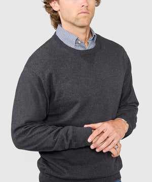 Westport Lifestyle Iconic Keyhole Cotton Cashmere Crew Neck Sweater